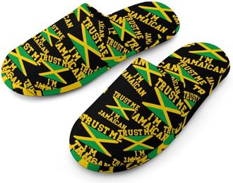 Generic Trust Me Im Jamaican Mens Cozy Memory Foam Slippers Warm Cotton House Shoes Comfy Slipper for Indoor Outdoor