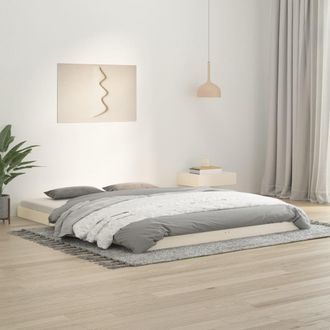 Berkfield Home Bed Frame without Mattress White 150x200 cm King Size Solid Wood Pine