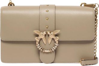 Pinko Love Bag - Dames - Schoudertassen - Beige - ONE Size - Leer - Tassen
