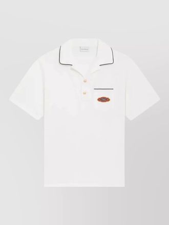Dr&ocirc;le de Monsieur polo shirt chest pocket contrast piping patch