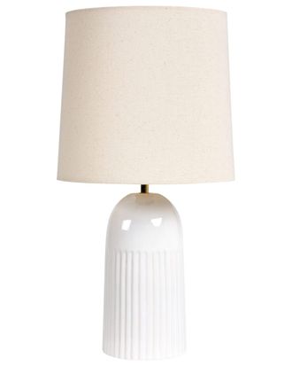 Beliani L&aacute;mpara de mesa cer&aacute;mica blanco crema