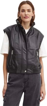 Pinko Pinko, Dames, Jassen, Zwart, Maat: 2XS Leer