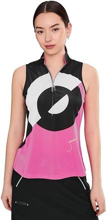 Jamie Sadock Vision Print Abstract Sleeveless Top Womens Clothing Pink : MD, Polyester/Spandex
