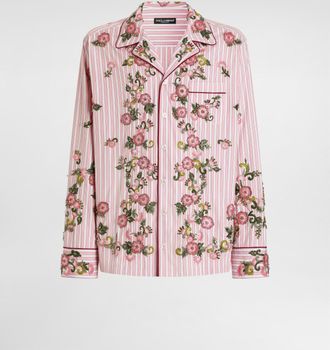 Dolce & Gabbana Cotton And Silk Vanity Shirt With Embroidery - Man Shirts Multi-colored 39
