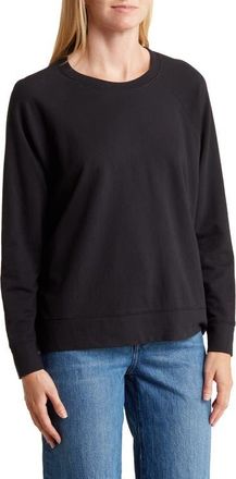 James Perse Cotton French Terry Relaxed Sweater in Black at Nordstrom, Size 1