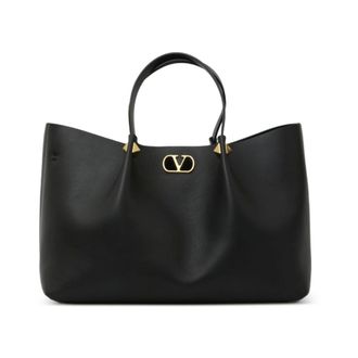 Valentino Garavani VLogo Signature Grote Leren Tote - Dames - Tassen - Zwart - Maat: ONE Size Leer
