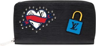 Louis Vuitton 2018 Epi Patches lange portemonnee met rits - Zwart