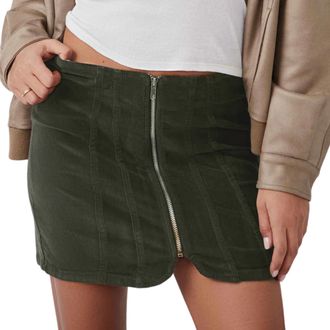 Free People Womens Layla Cord Mini Skirt In Espresso Bean