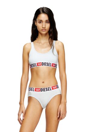 Diesel Cotton bralette with logo - Bras - Woman - Grey