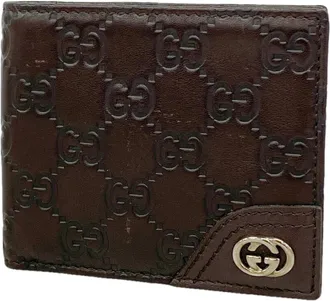 Gucci Brown Leather Bill Wallet (Bi-Fold) (Pre-Owned)