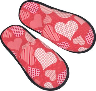 Generic Shoes Love Heart Reusable Slippers Faux Fur Cotton Slippers For Adult Big Kid Hotel M