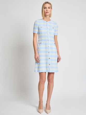 Misook Bold Plaid Tweed Knit Sheath Dress - Modern Fit