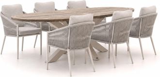 Bellagio la vita attrattiva Bellagio Mineo/ROUGH-Y Ellips 240cm dining tuinset 7-delig