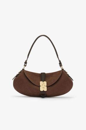 Ganni Brown B-Kat Bag in Suede