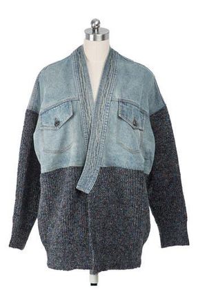 Saachi Denim Knit Topper Jacket in Blue at Nordstrom Rack