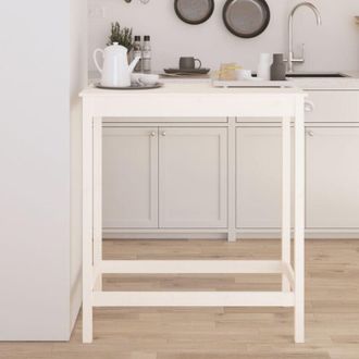 vidaXL Tavolo da Bar Bianco 100x50x110 cm in Legno Massello di Pino - Vidaxl