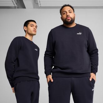 Puma Langarmshirt PUMA ESS SMALL NO. 1 LOGO CREW FL, Herren, Gr. S, blau (new navy), Fleece, Obermaterial: 66% Baumwolle, 34% Polyester, unifarben, regular