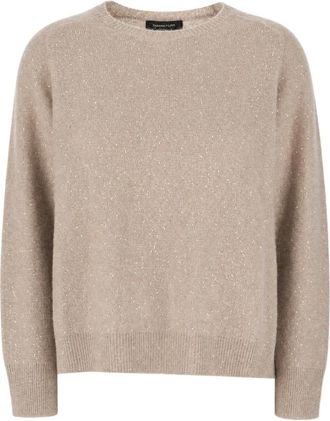 Fabiana Filippi Round-neck Truien - Dames - Ronde hals truien - Beige - S - Wol - Truien & Vesten