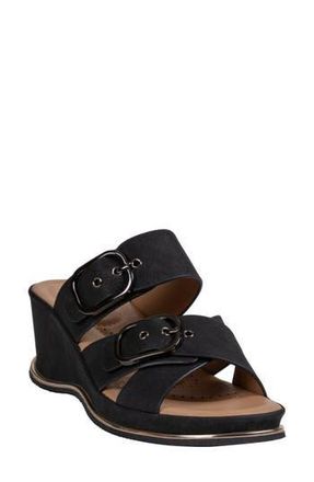 Good Choice Shoes Olana Platform Wedge Slide Sandal in Black at Nordstrom Rack, Size 7.5