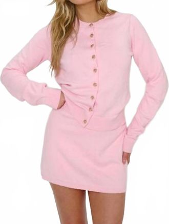 Show me your Mumu Caf&eacute; Long Sleeve Cardigan In Pink Knit