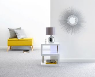 GFW Polar High Gloss LED Side Table in White