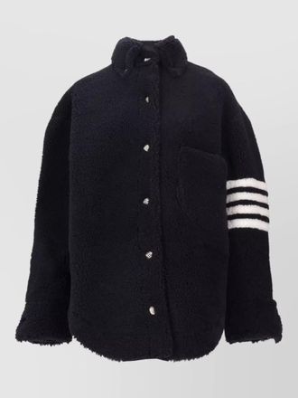 Thom Browne oversized shearling shirt jacket four bar