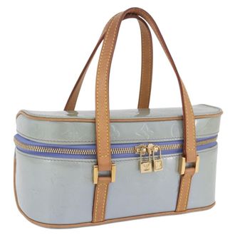 Louis Vuitton Sullivan Horizontal Monogram Vernis Blue Patent_Leather Handbag (Pre-Owned)