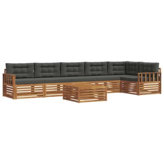 vidaXL Conjunto De Sof&aacute;s De Exterior 7 Pcs Natural Y Antracita Vidaxl