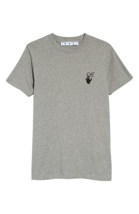 Off-white D&eacute;grad&eacute; Arrows Logo Slim Cotton Graphic Tee in Melange Grey at Nordstrom, Size Small