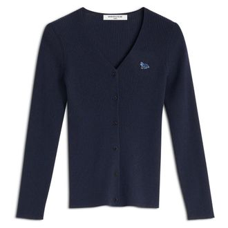 Maison Kitsun&eacute; Truien & Vesten, Dames, Blauw, S, Katoen, Ribbed Cardigan