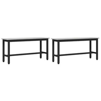 vidaXL Banca De Comedor 2 Pcs Gris Sonoma 100 X 32,5 X 48,5 Cm Vidaxl