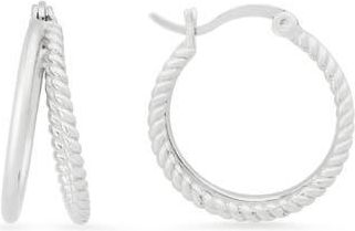 Queen Jewels Twisted Rope Hoop Earrings in Silver at Nordstrom Rack