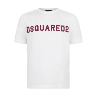 Dsquared2 T-Shirts, male, White, Size: XL Crew Neck T-Shirt