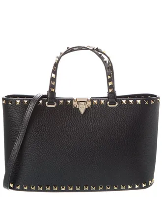 Valentino Rockstud Small Grainy Leather Tote