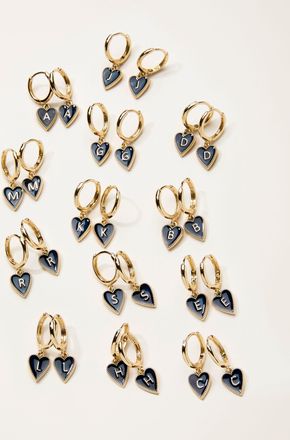 Fat Face FatFace Navy Alphabet Heart Earrings