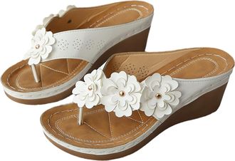 Generic Womens Orthopedic Wedge Sandals, Comfortable Lightweight Memory Foam Platform Shoes, Slip On Dressy Summer Comfortable Slides Sandals