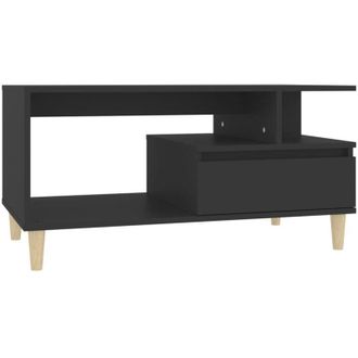 vidaXL Tavolino da Salotto Nero 90x49x45 cm in Legno Multistrato - Vidaxl