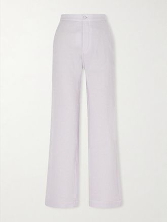 God's True Cashmere Pantaloni Da Pigiama A Gamba Larga In Cashmere Affirmations - Viola