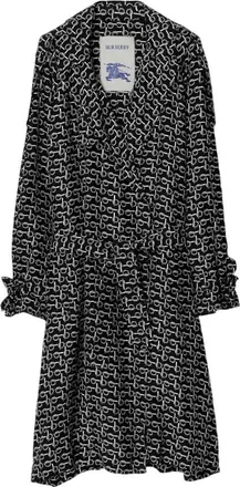 Burberry Long Silk Belted Trench Coat, Brand Size 52 ( US Size 42 )