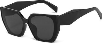 Generic Fashionable Women Large Frame Street Shoot Sunglasses Men Commuting Sports Outdoor Polarized(Black)