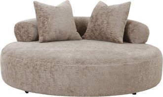 Moloo Sof&aacute; biplaza tapizado en tela de chenilla beige &oslash;160 cm