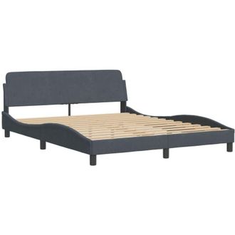 vidaXL Estructura De Cama Con Led Sin Colch&oacute;n Terciopelo Gris Oscuro 160x200 Cm Vidaxl