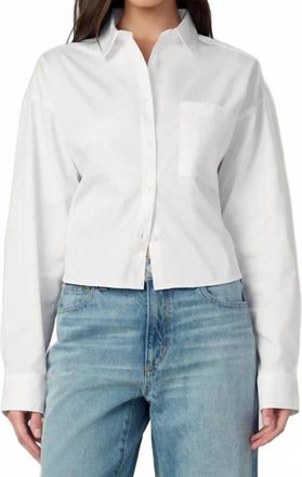 Joe's Perfect Cropped Button Down Shirt In White