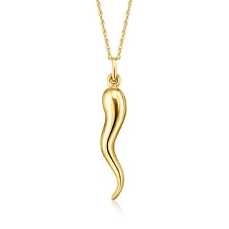 Ross-Simons 14kt Yellow Gold Italian Horn Pendant Necklace