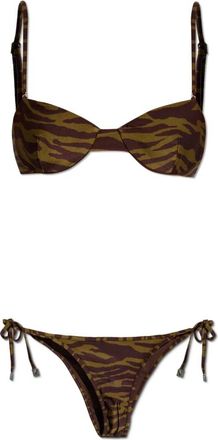 The Attico Tweedelig Badpak - Dames - Bikinis - Bruin - M - Tweed - Badmode
