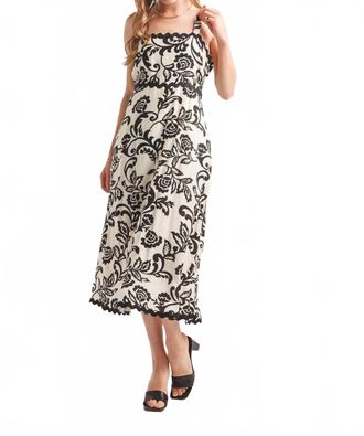 Papillon Floral Rick Rack Dress In Cream