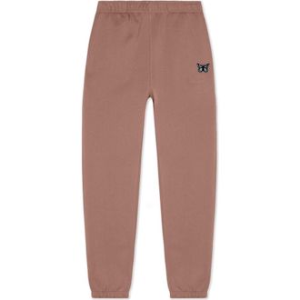 Dalix Butterfly Midweight Relaxed Fleece Track Pants in Hazy Pink at Nordstrom, Size Xx-Large