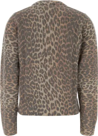 Ganni Womens Wool Sweater Beige Recycled