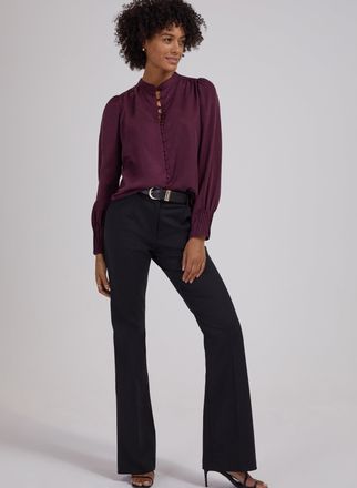 Baukjen Womens Shapira Newlife & Wool Blend Trousers - Black - Size 12 UK