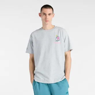New Balance Uomo London Edition Graphic T-Shirt 1 in Grigio, Poliestere, Taglia L